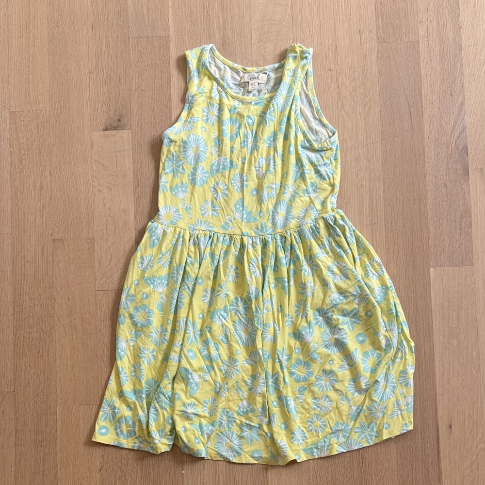 Peek Sunny Yellow and Sky Blue Kids Dress